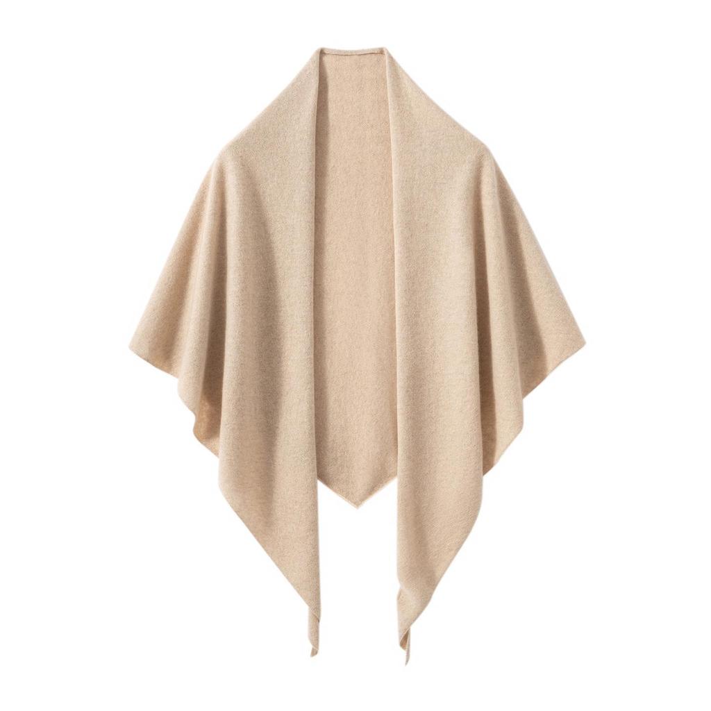 Coco Style Women's 100% Pure Cashmere Knit Triangle Shawl Cardigan