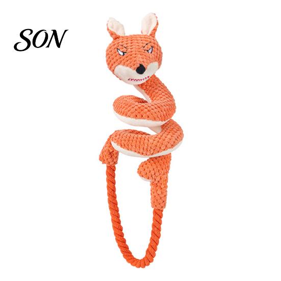 Engaging Toys to Reduce Anxiety Dog Tug Rope Toy, Cute Fox Rabbit Squeaky Chew Toy with Crinkle Paper, Comfortable Plush for Pets Pull Interactive