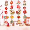 4pcs/set Colorful Paper Hanging Pendants Traditional New Year Window Stickers  Chinese Nwe Year