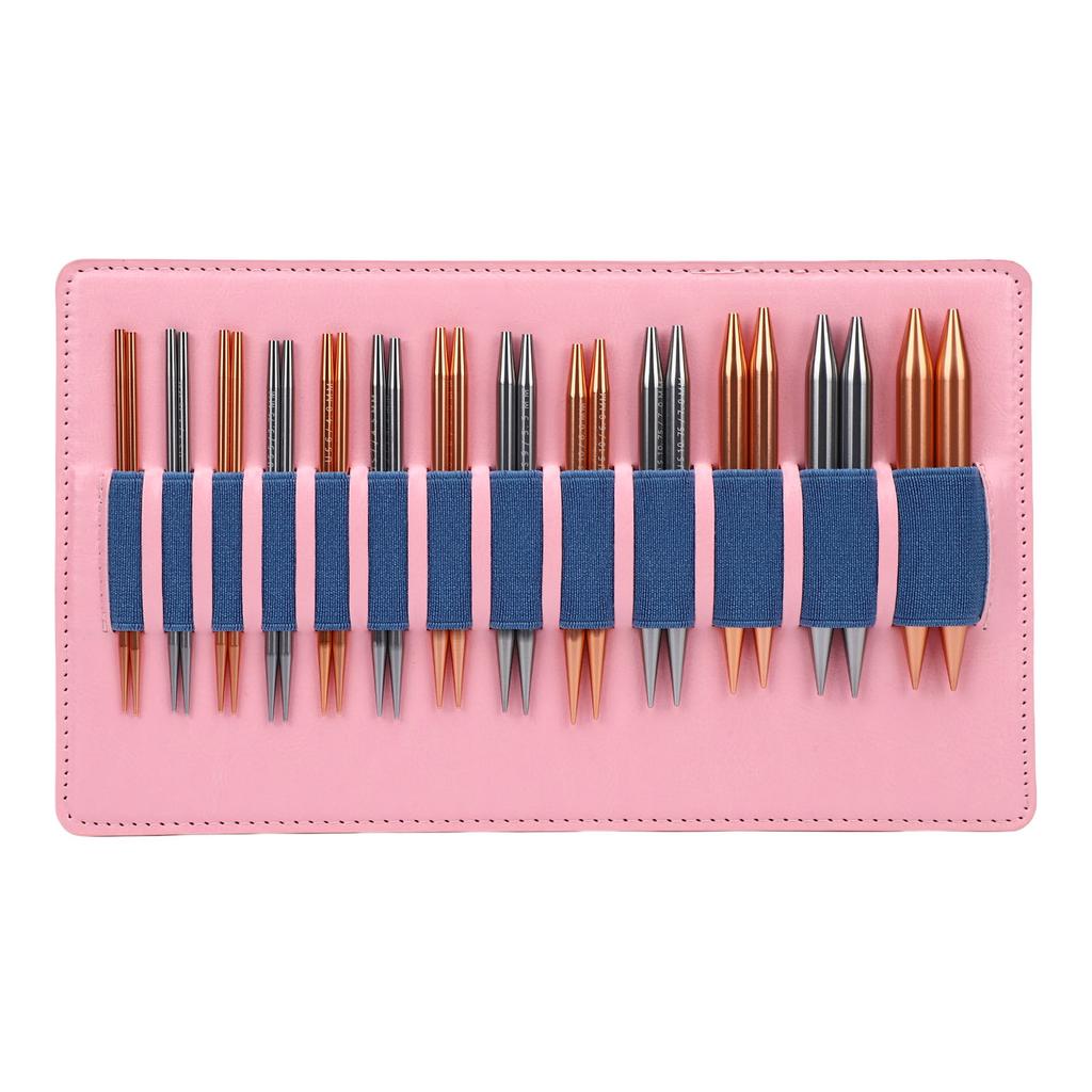 13 Pair Circular Knitting Needles and 4 Cables 10cm Dual Color Detachable Aluminum Weaving Needle Set for Scarves