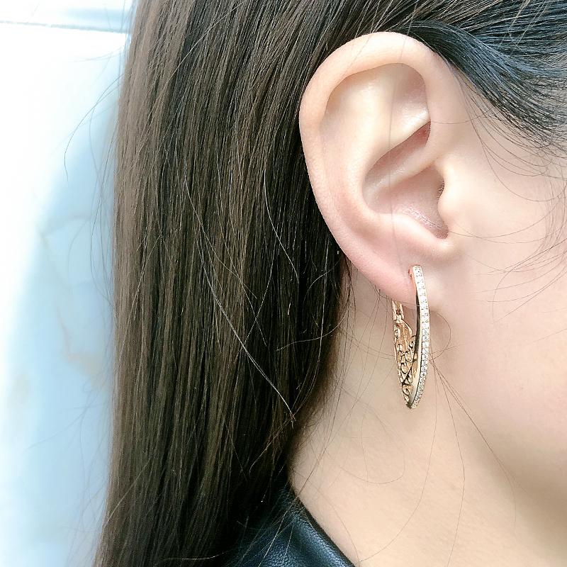 Kinel Rose Gold Long Drop Earrings For Women Luxury Wedding Earrings