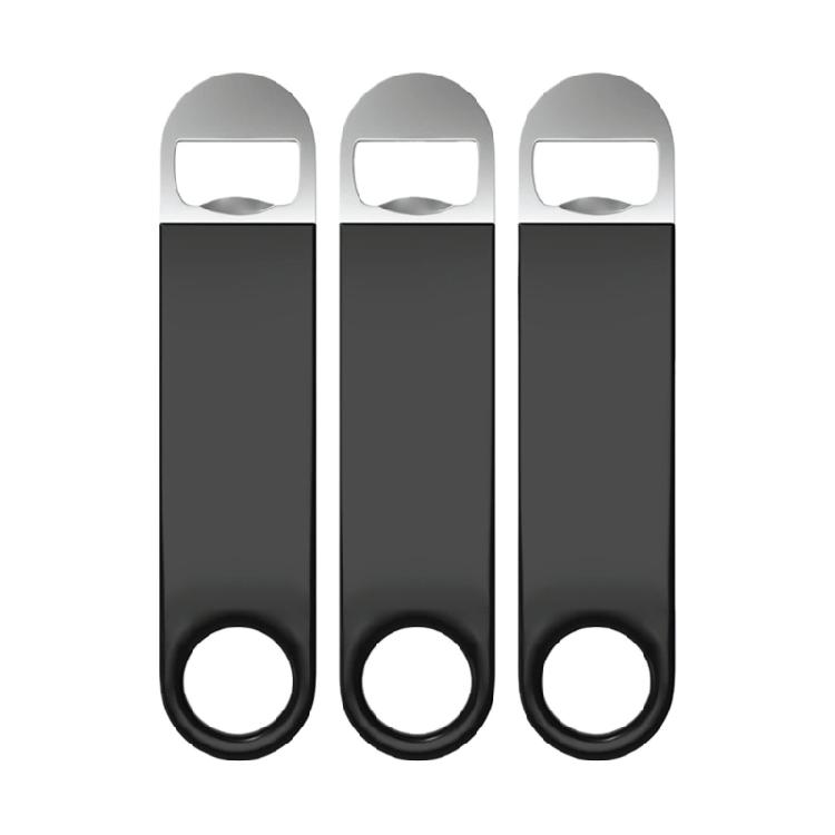

3Pcs Speed Bottle Openers Stainless Steel Beer Opender with Comfortable Grip Black Coating for Bartenders Barbecues 1