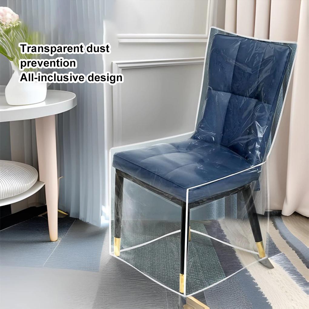 Transparent Color Full Cover Chair Cover Transparent PVC Dining Chair Dust Cover Waterproof