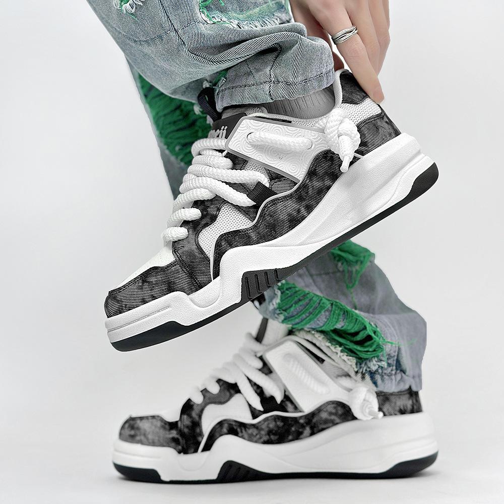 Herren Cloud Cushion Skate Schuhe Plateau Sohle Atmungsaktive Canvas Sneaker Klobiges Schnürdesign für Streetstyle Alltags Komfort