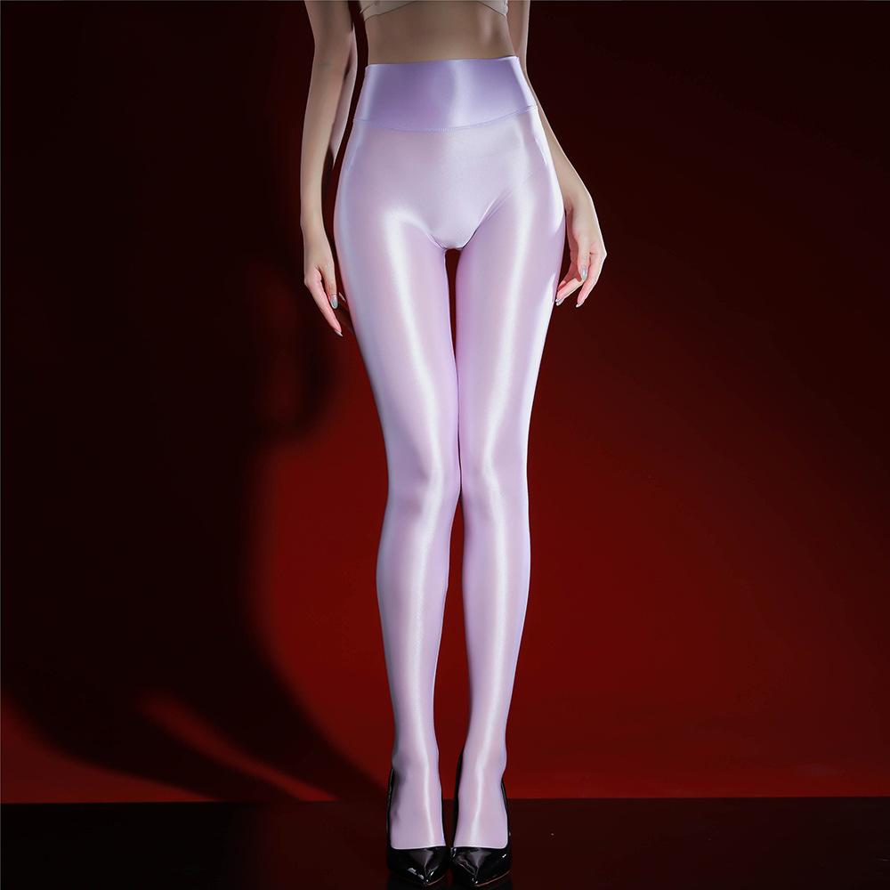 Toffee Bird Cage Sheer Sensual Silky No-Removal Oil-Shine Pantyhose Base Layer Pants