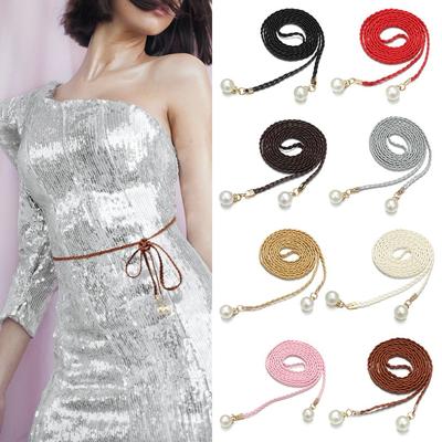 Collocation Apparel Accessories Dress Up Self-Tie Rope Belt Waist Belt Leather Hemp Rope Thin Belts