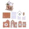Interactive Wood Christmas Doll House Assembly Set with Miniature Furniture and Accessories LED Light Craft Model Cabin