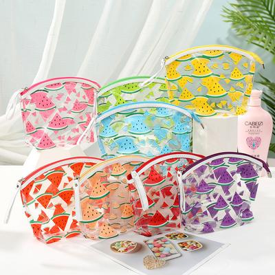Women Girls Cute Transparent Cosmetic Bag Waterproof PVC Zipper Makeup Bag Travel Organizer Bag