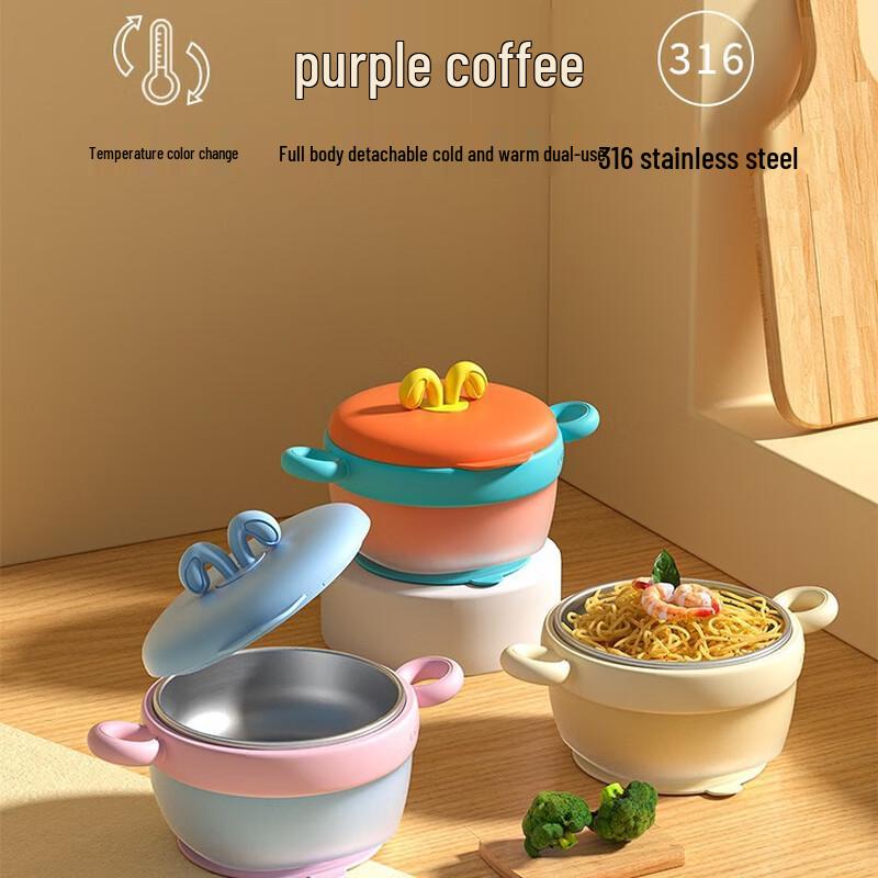 YOUKEBEI Stainless Steel Baby Insulated Suction Bowl