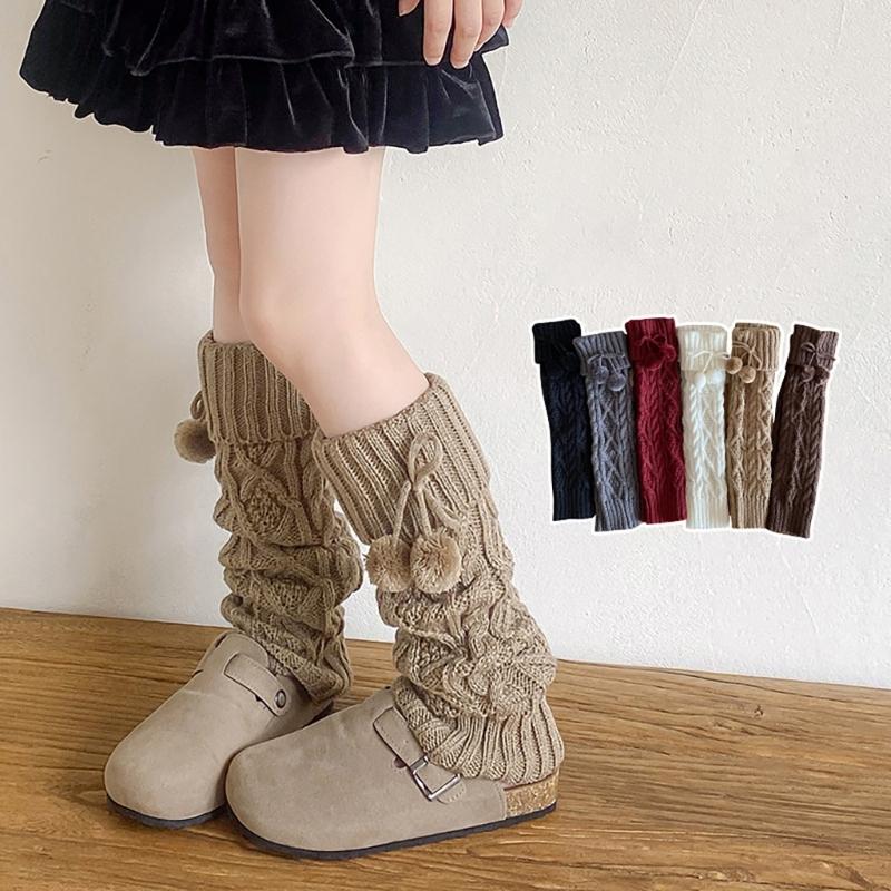 Girls Socks Spring Fall Korean Flipped Calf Sleeve Children Warm Autumn Winter Piled Socks Twisted Sock Sleeve