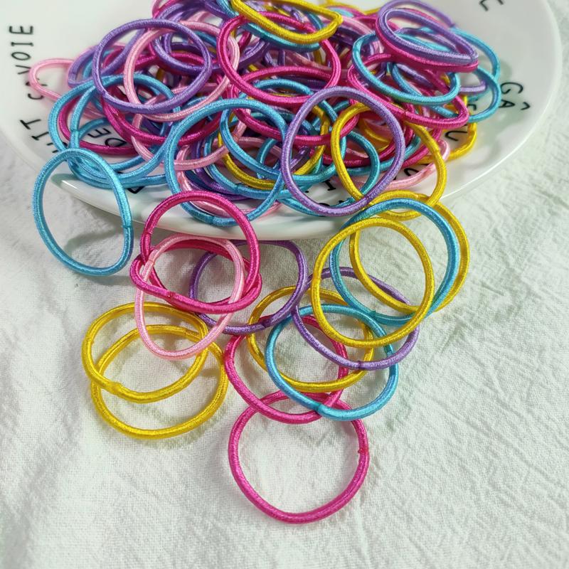 50/100pcs/Set Kids Colorful Nylon Elastic Hair Bands Ponytail Holder Hair Ties Gum Rubber Band Headband Girls Hair Accessories