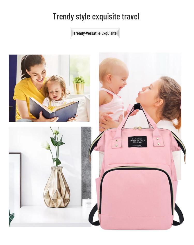 Large Capacity Splash-proof Mummy Bag: Fashionable Multi-Purpose Travel and Baby Bag
