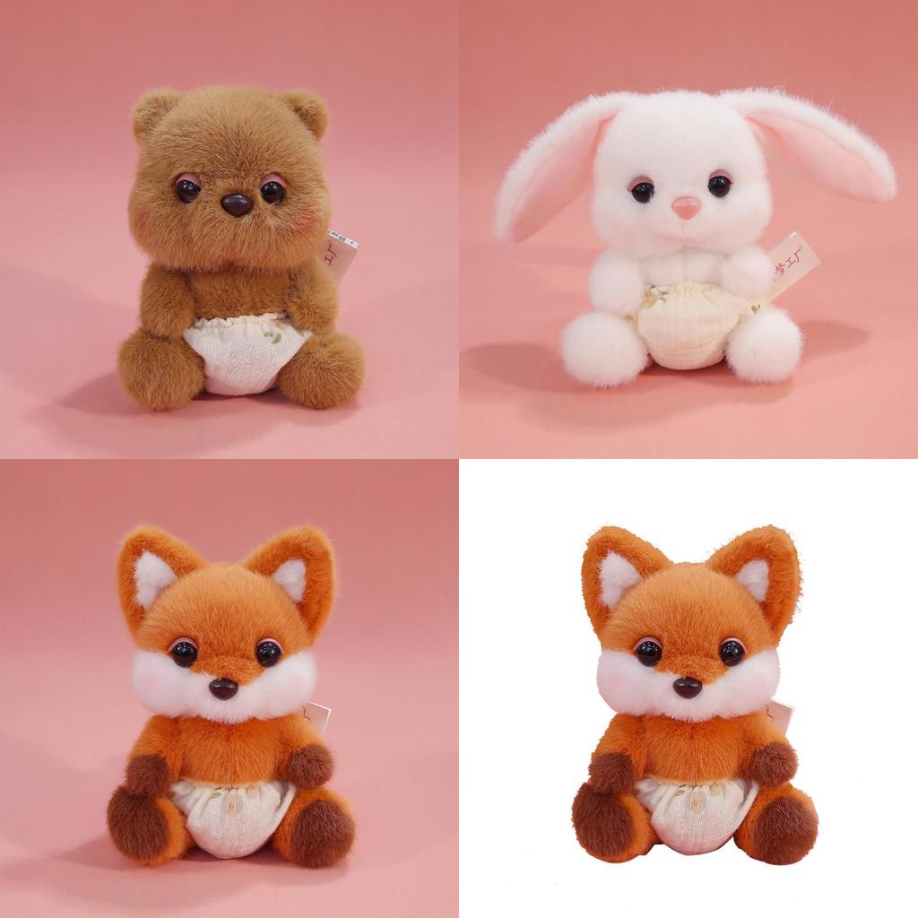 Cuter Fox Rabbit Bear Plush Toy Soft Animal Pillow For Kids