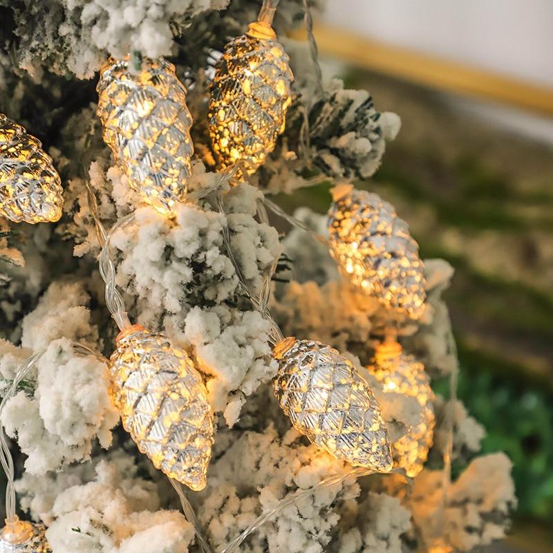 1.5M 10 Led Pine Cone Fairy Lights Christmas Decoration Festoon Tree Decor Christmas Lights New Year's String Lignts (Battery Not Included)