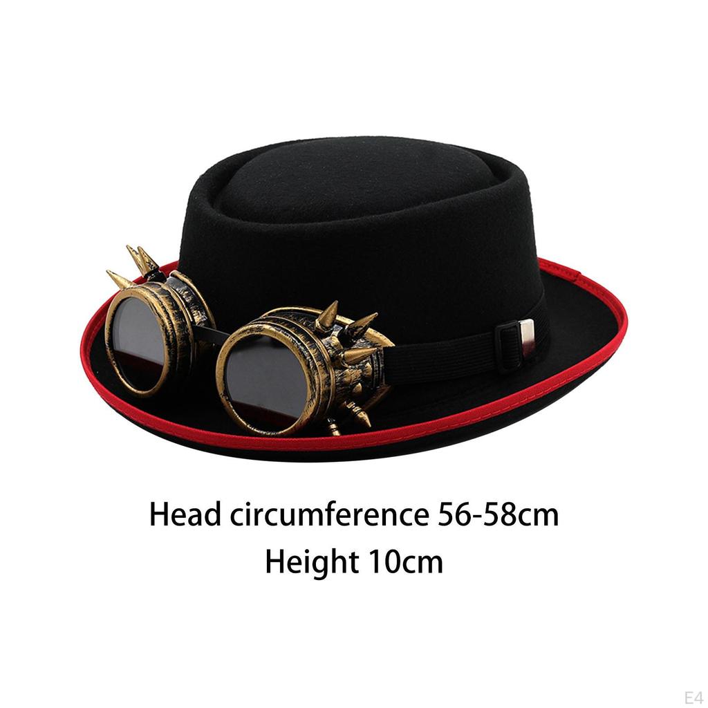 Kapelusz Steampunk dla Dorosłych Czarny Dodatek do Kostiumu Gotycki na Występy Sceniczne Karnawał Halloween