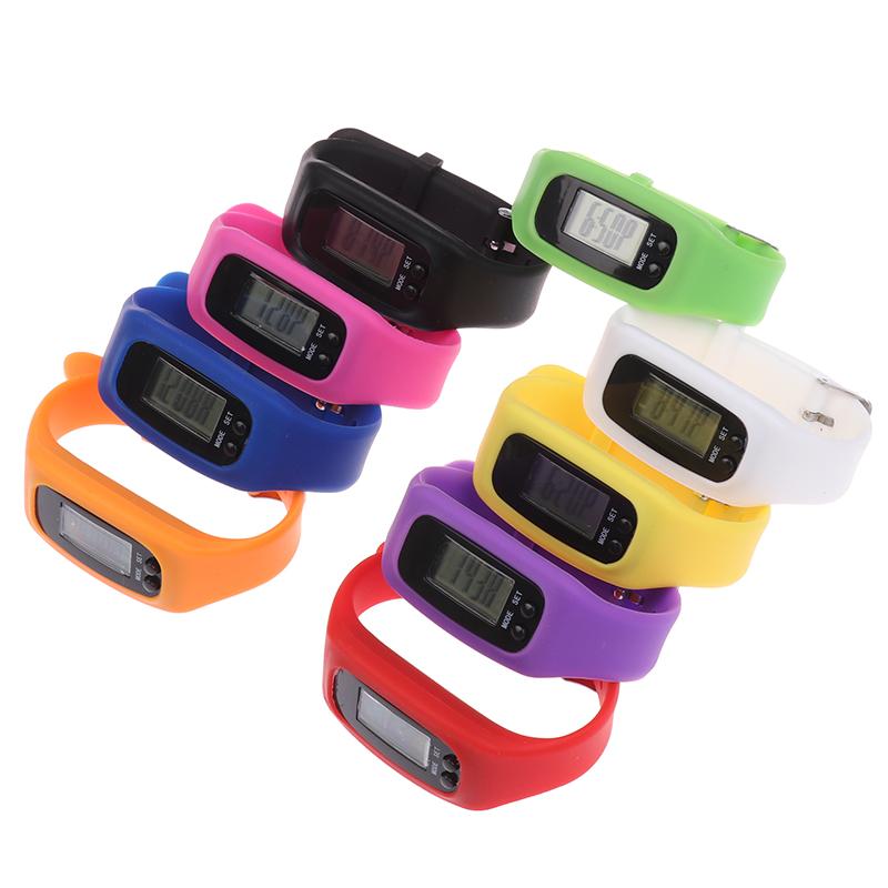 Led Pedometer Bracelet Step Counter Watch 12/24H Time Display Step Counter Watch Silicone Step Tracker Fitness Watch