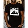 European Sizes IT'S AN OLD SCHOOL THING Print Short Sleeve Tees For Men, Casual Crew Neck T-Shirt, Comfortable Breathable T-shirt