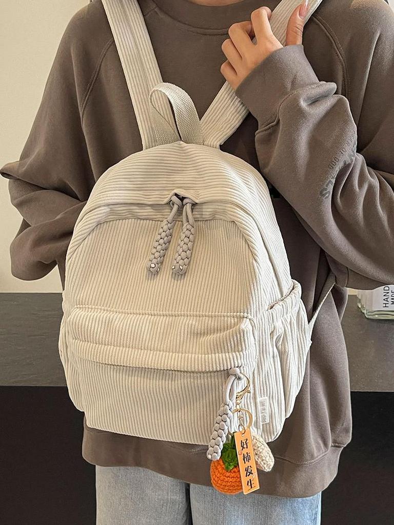 2025 New Fashion Women's Small Corduroy Double Shoulder Backpack