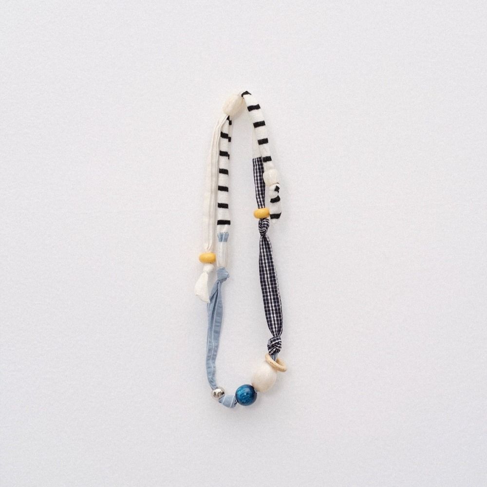 Clavicle Chain Patchwork Cloth Chain Necklace Multicolor Bohemian Choker Wood Bead Necklace  Gift