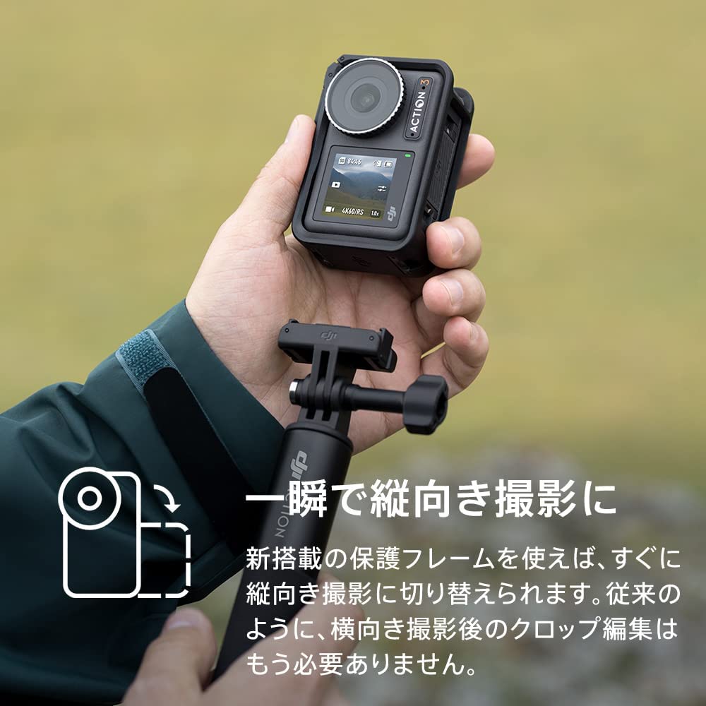 DJI Osmo Action 3 Standard Combo Action Camera with and 60fps Image Live Dual and Long Battery Life 4K/120fps Video, Stabilization, Waterproof,