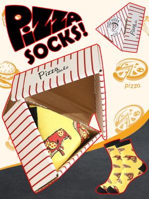 1 Pair of Medium-cut Unisex Socks Pizza with a Novel and Quirky Creative and Interesting Holiday Gift