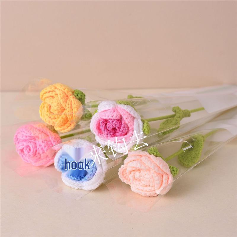 Handmade Knitted Wool Rose - Creative Valentine's Day or Birthday Gift for Girlfriend or Best Friend