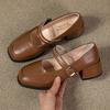 Retro thick heel Mary Jane single shoes women's 2025 spring and autumn new French temperament high heels with skirt evening sandals