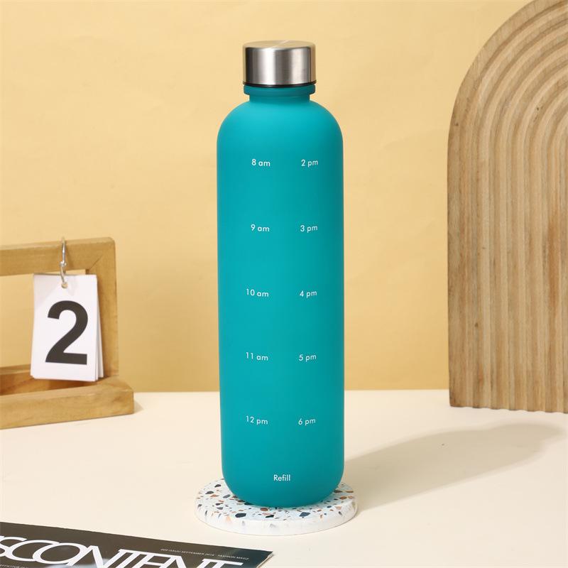 Gradient Color Large Capacity Frosted Sports Water Bottle - Portable and Stylish for Outdoor Use