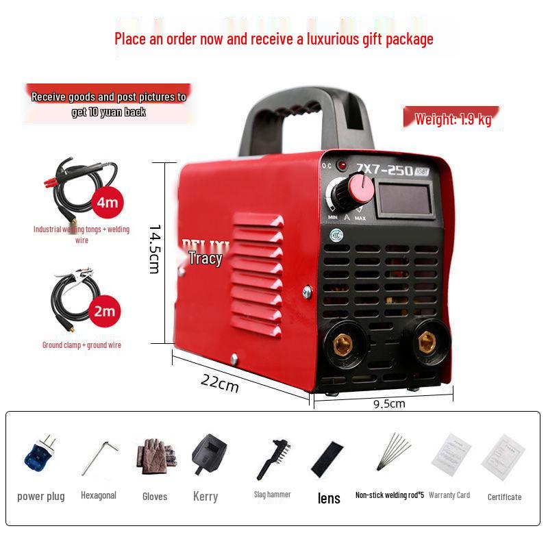 

Delixi 250 Portable All-Copper Mini Electric Welder, 220V Household Kit