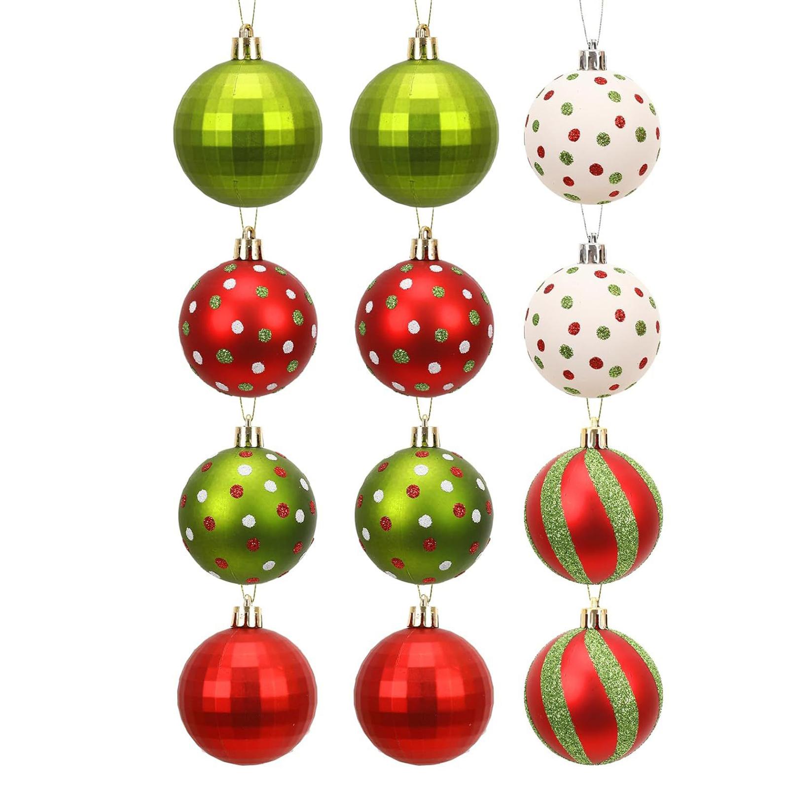 

12 Pieces Matte Multicolor Plastic Xmas Balls Christmas Ball Ornaments Hanging Xmas Balls for Xmas Tree Holiday Wedding Party 6cm
