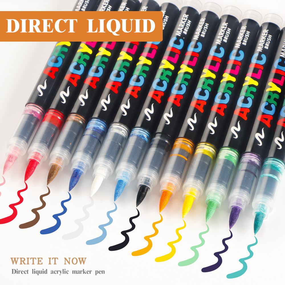 12-48 Colors Direct Liquid Marker Pen Set,DIY Hand Drawn,Graffiti Paint Art Acrylic Paint Pens,Perfect for Artist/Student