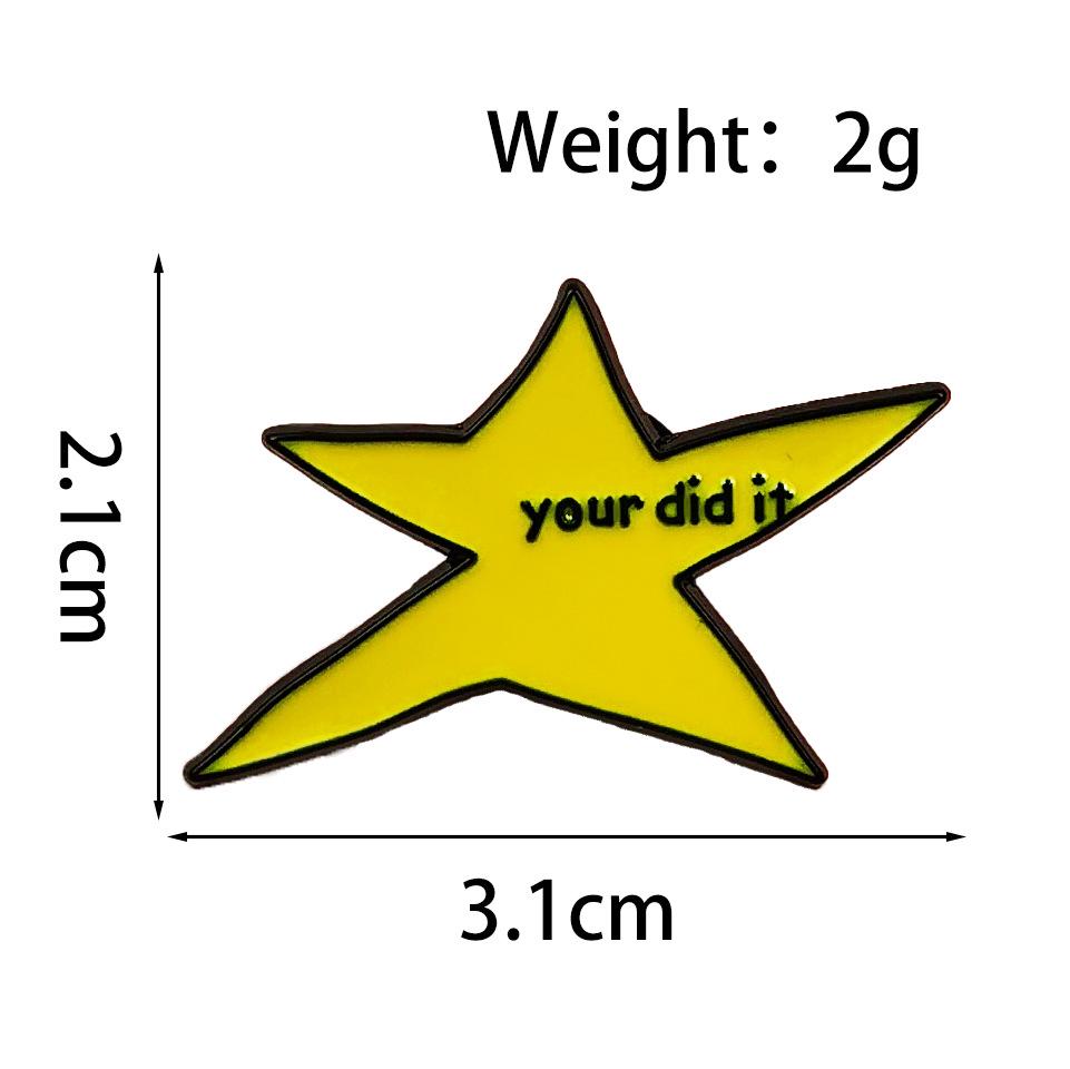Heterosexual Star Brooch: Fun English Phrases Metal Badge for Clothes & Backpack Accessories