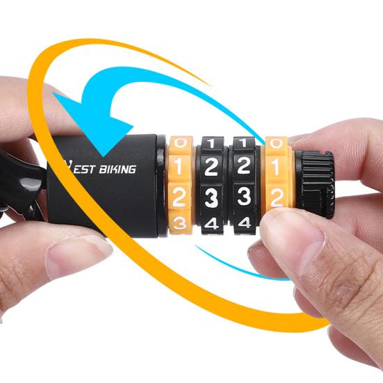 Cable Helmet Lock Quick Locking Waterproof 4-digit Password Anti-theft Motorcycle Helmet Password Lock Bike Supplies