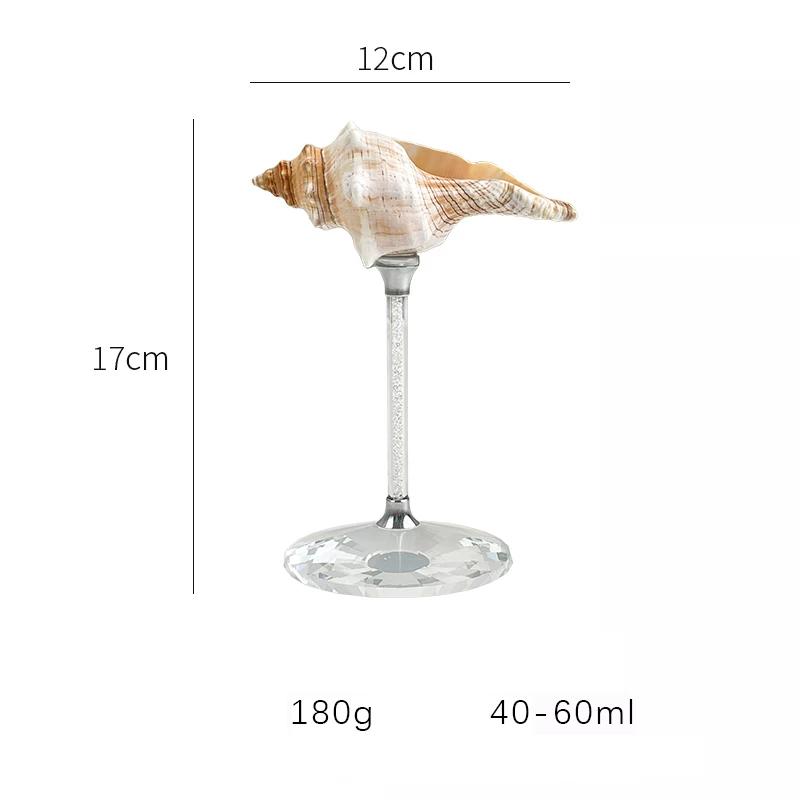 Natural Conch Shell High Footed Cup Ornaments Handmade Creative Champagne Red Wine Glass Storage Tray Decoration Birthday Gifts