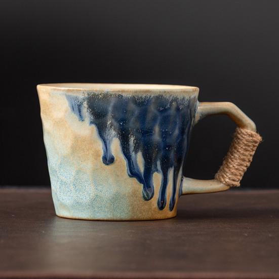350ml Ceramic Mug Tea Coffee Cup Spiral Hemp Rope Vintage Office Mug Water Cup