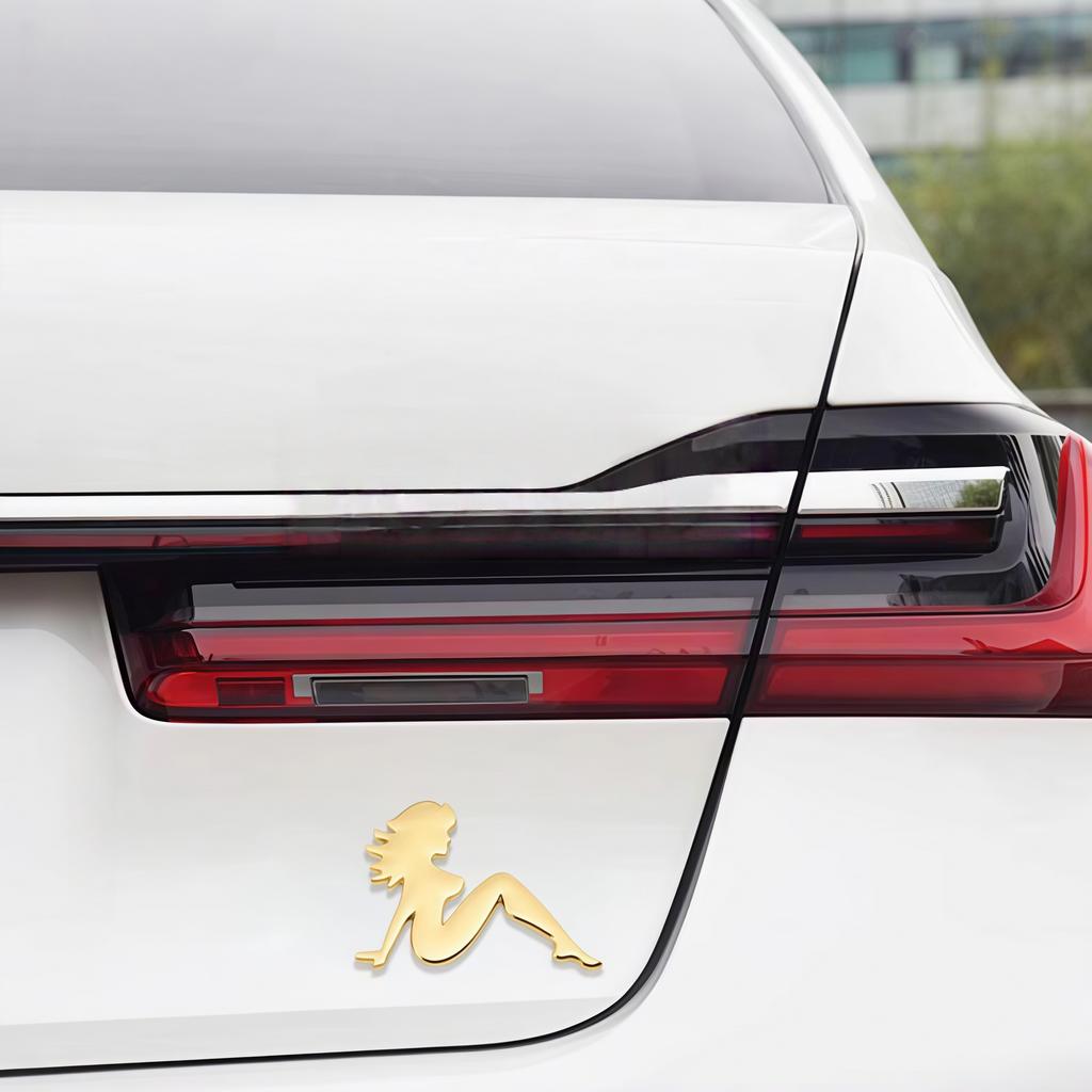 3D Metal Sexy Girl Emblem Decal Side Fender Rear Trunk Badge Sticker
