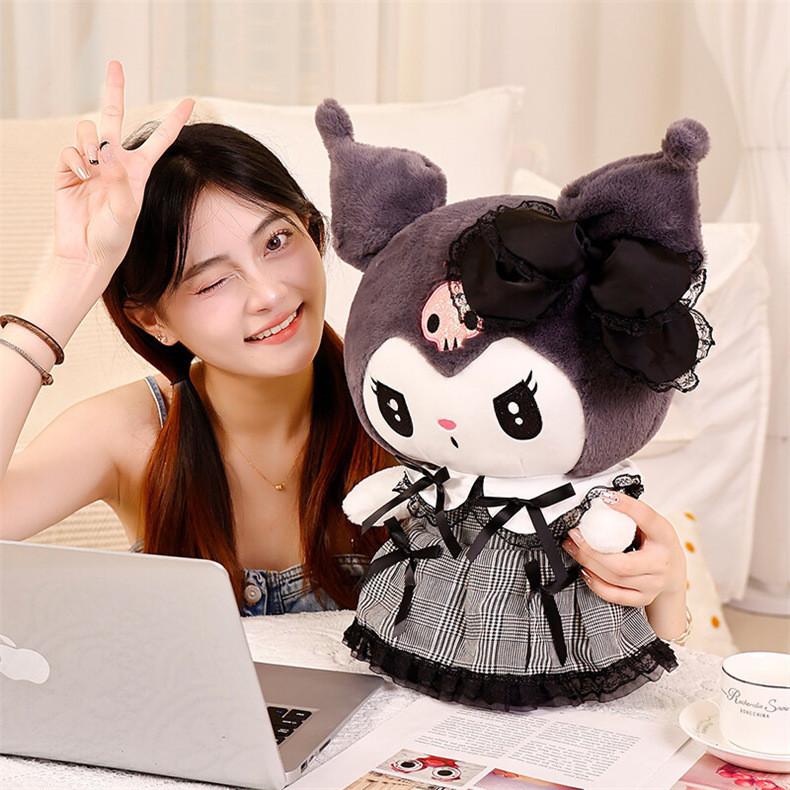 Adorable Dark Plush Toy Soft Pp Cotton Filled Stuffed Animal For Kids