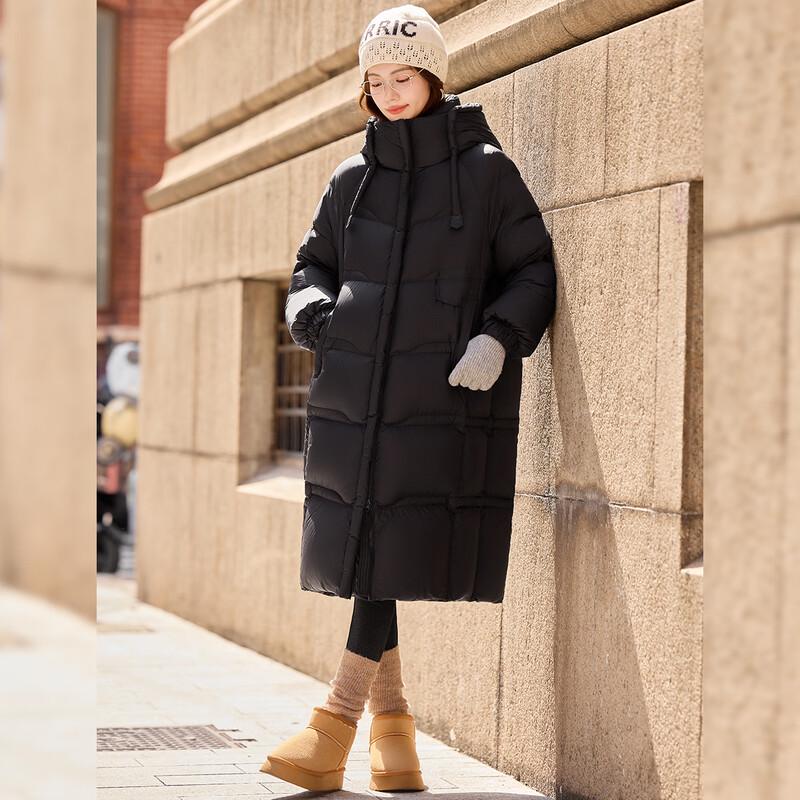 Bailuyu Damen Lang 90% Entendaunen 3-Proof Stehkragen Wintermantel