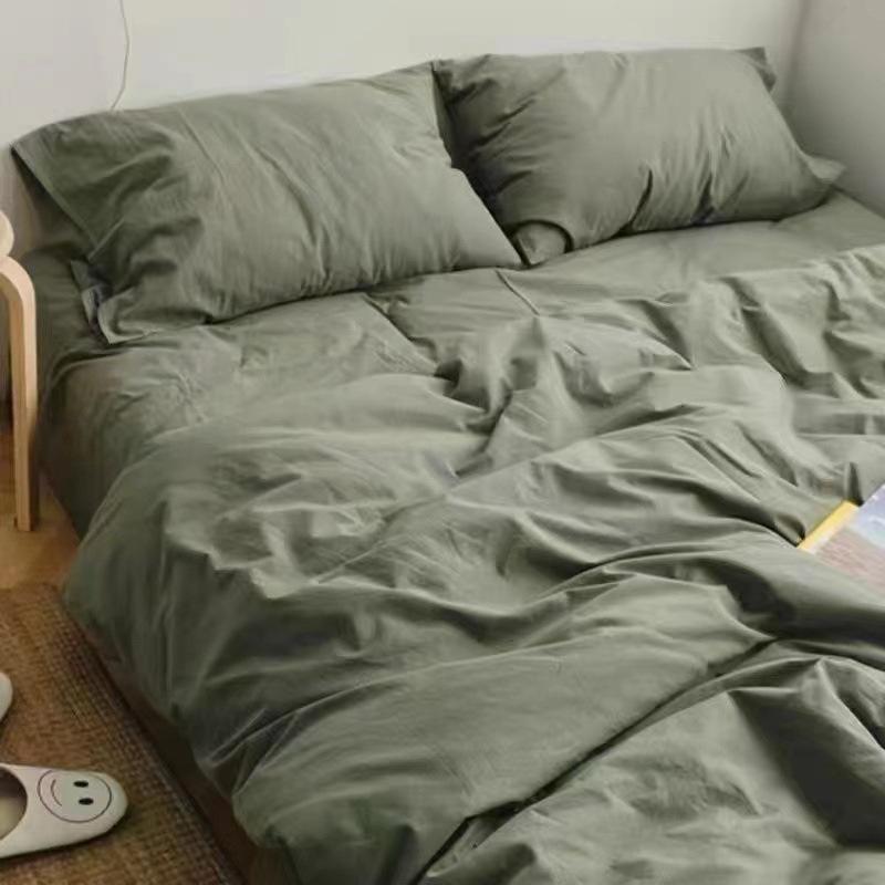 Modern Minimalist Solid Color Bedding Set Single Person Duvet Cover in Student Dormitory Four Seasons General Large Size Double Bedsheets Home Textile