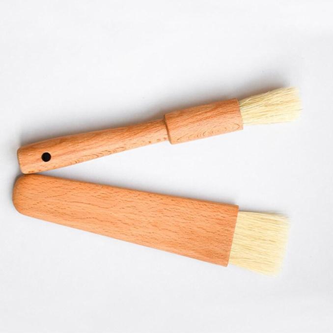Kitchen Oil Brush Round Handle Flat Bristle Brush BBQ Baking Cooking Brush