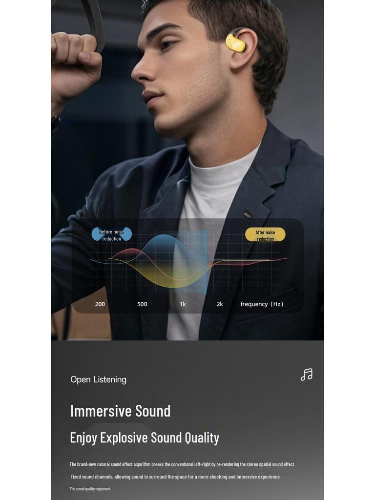 Bone Conduction Sports Ear-Hook Earbuds: High Sound Quality, Ultra-Long Battery, Universal for Phones