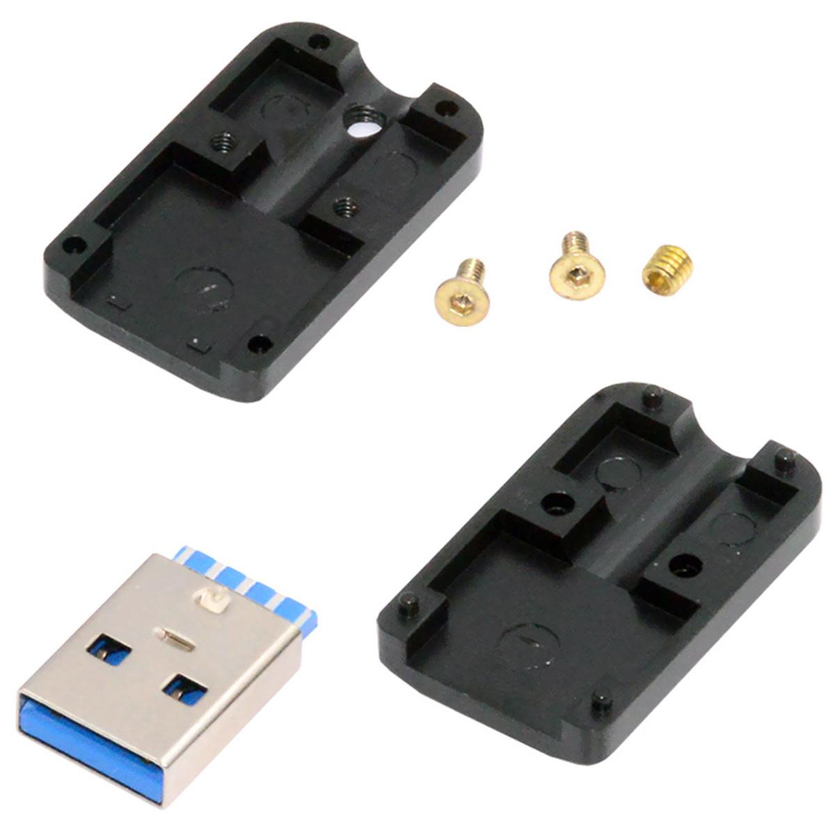 

CN-024-MA Solder Type USB 3.0 Type-A Male Plug Connector with Aluminum Alloy Shell for 6.0mm Cable As Shown A