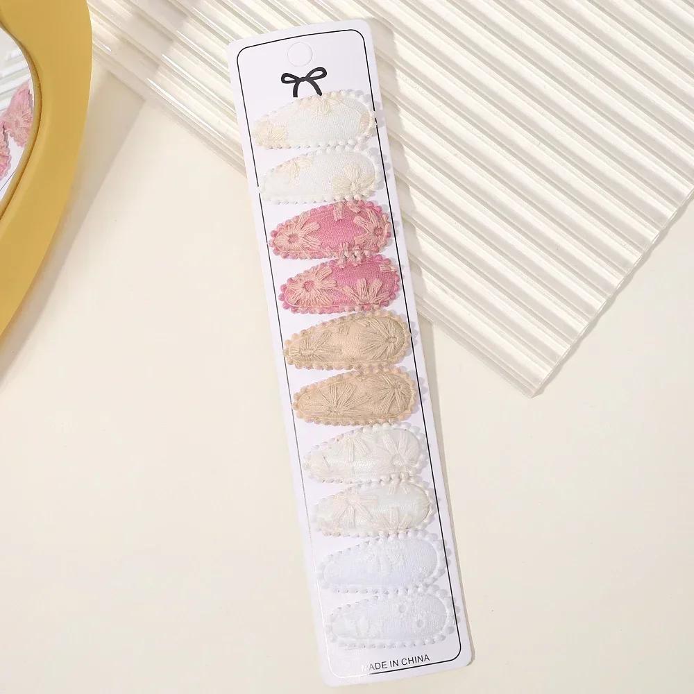 10/20Pcs Cotton Print Hair Clip Hairpin for Girl Fabric Plaid Mini BB Hairgripes Headwear Baby Hair Accessories New Year Gift