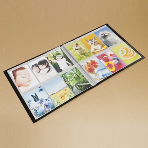 Nakabayashi Pocket Album Photo Holder L Size Vertical 6 Sides Black PH6TL-1240-D