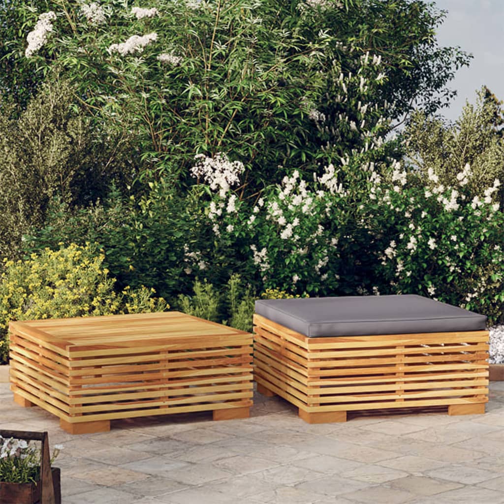 2 Piece Garden Lounge Set Solid Teak Wood