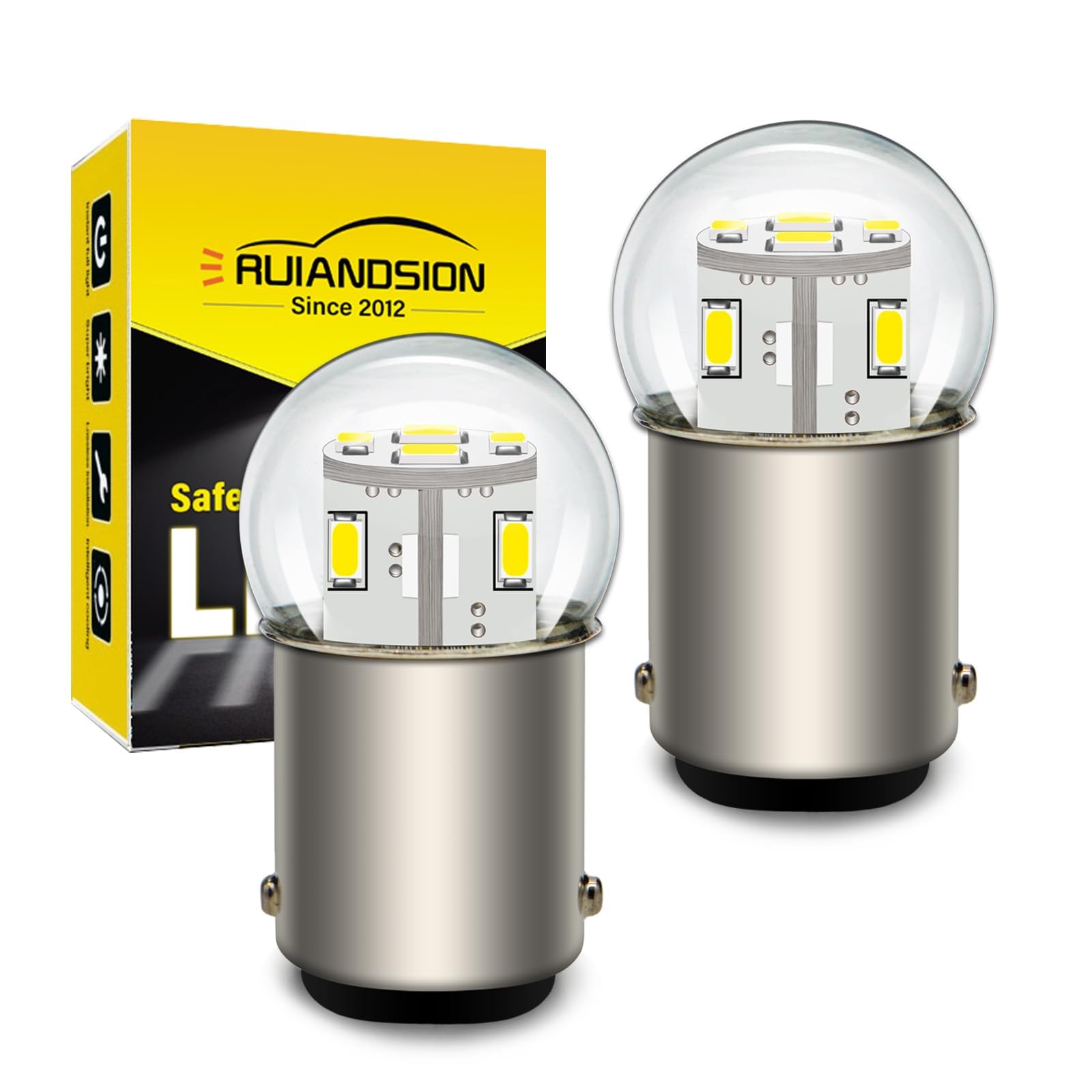 

[12SMD High Brightness/Compatible with Many Vehicles] Ruiandsion BA15D LED Bulb 12V