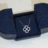 Classic Clover Full Diamond Necklace with Non Allergic Material Non Allergenic Material, 18k Thick Gold Electroplated Free Box Gift Jewelry