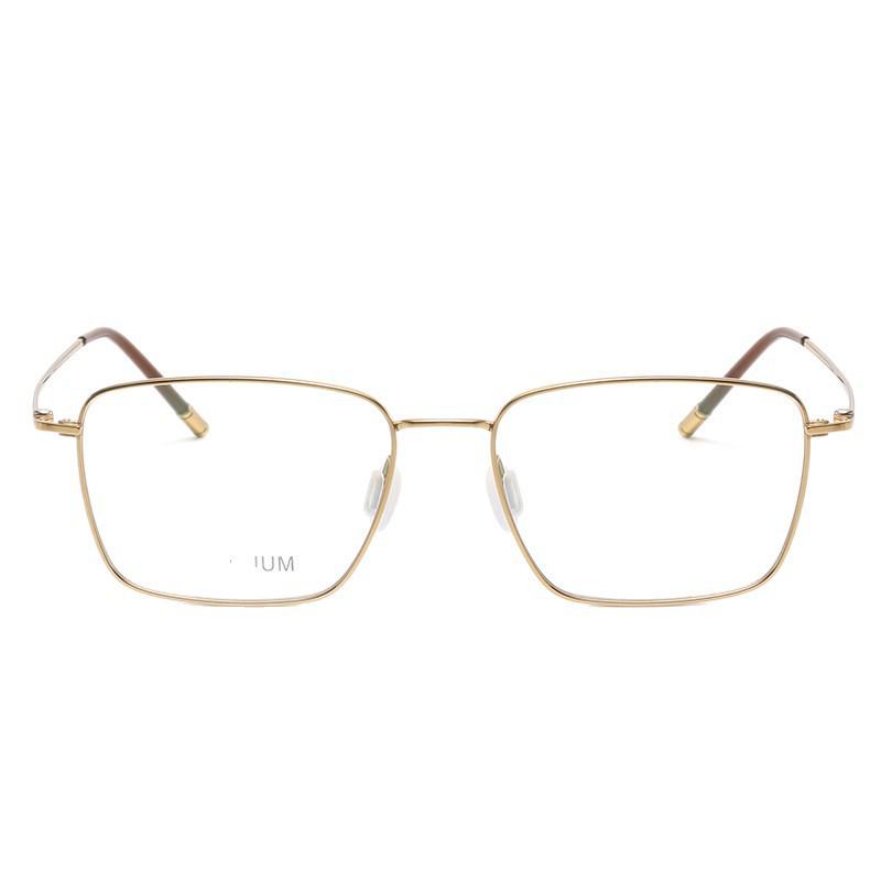 Autumn 8501 Pure Titanium Unisex Retro Square Anti-Blue Light Glasses with Myopia/Plano Lenses.