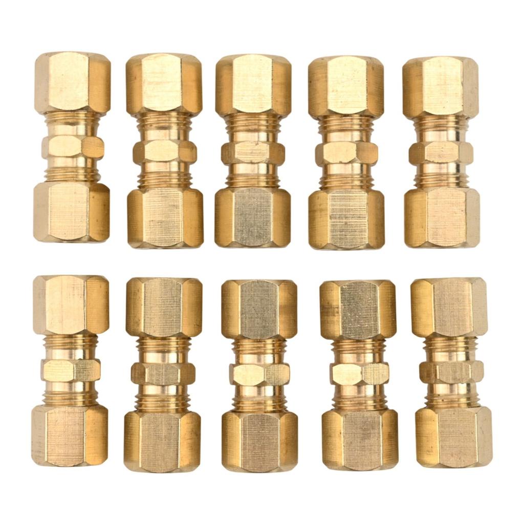 Brass Brake Line Union Kit with Ten Pieces Compatible with For OD Tubing