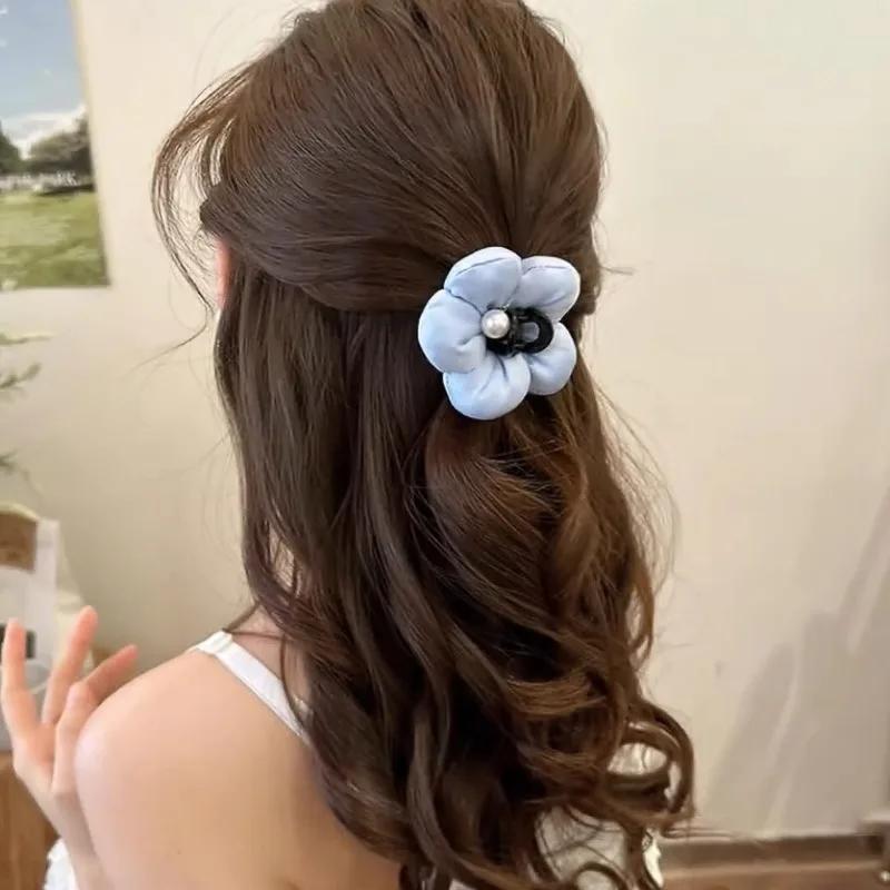 New Korean Creative Flower Hair Claw Headdress Women Girl Trendy Design Hairpin Crab Barrette Vacation Hair Accessories
